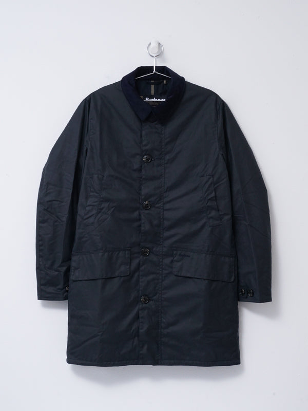 M_BARBOUR WAX MAC_NAVY/GREENLOCH